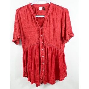 Anthropologie Akemi + Kin Veria Swing Tunic Blouse Top Orange/Rust Size Small